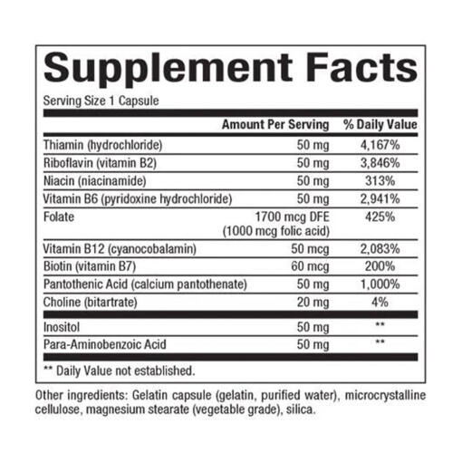 Natural Factors - Hi Potency B-komplex, 90 kapslar - Bild 2