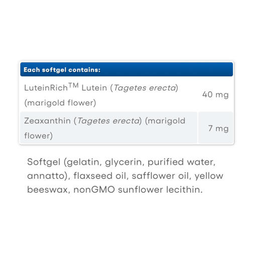 Natural Factors - Lutein 40 mg med Zeaxanthin, 60 mjukkapslar - Bild 2