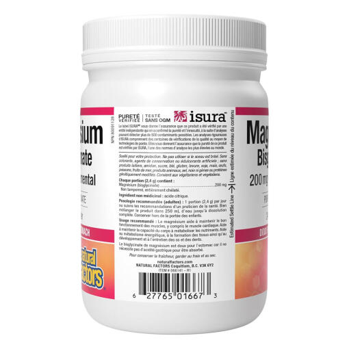 Natural Factors - Magnesium Bisglycinat Pure, 200 mg (290 g) - Bild 2