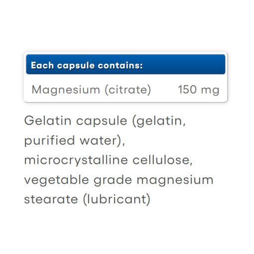 Natural Factors - Magnesiumcitrat, 150 mg, 90 kapslar - Bild 2