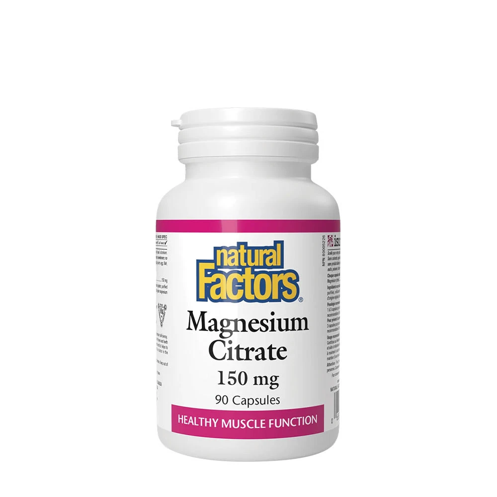 Natural Factors - Magnesiumcitrat, 150 mg, 90 kapslar | HälsokostMagnesium | Apoteka