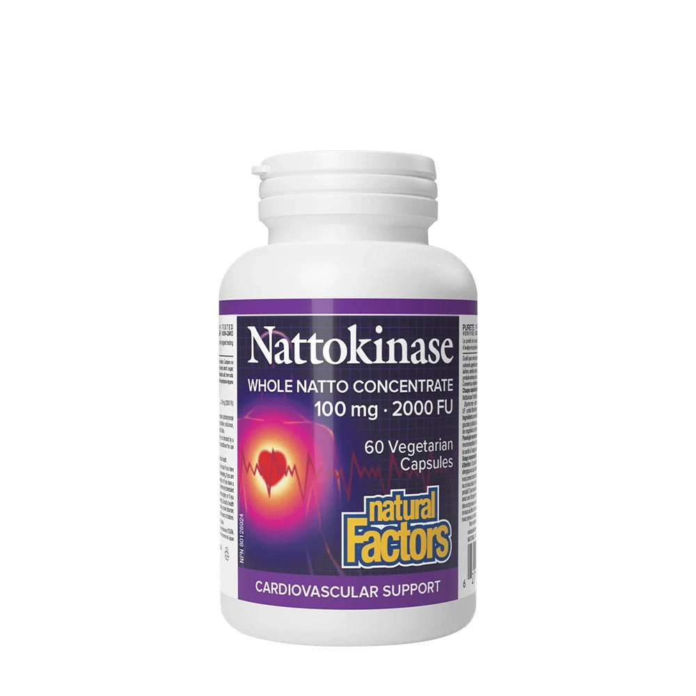 Natural Factors - Nattokinase, 100 mg, 60 vegetabiliska kapslar | Vitaminer och MineralerHälsa och välbefinnandeBiohacking | Apoteka