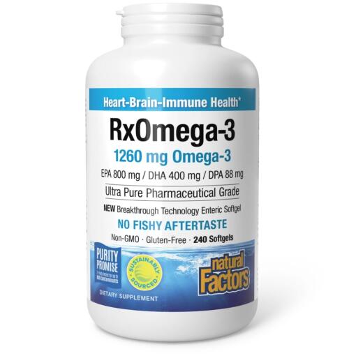 Natural Factors - RxOmega-3, 240 mjuka kapslar - Bild 2