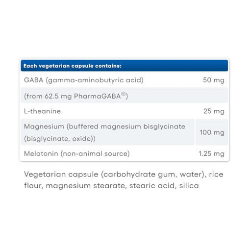 Natural Factors - Stress-Relax Nighttime Magnesium Bisglycinate, 90 kapslar - Bild 2