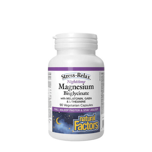 Natural Factors Stress-Relax Nighttime Magnesium Bisglycinate (90 Capsules)