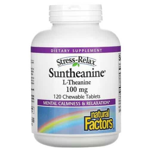 Natural Factors - Stress-Relax Suntheanine L-Theanine, 100 mg, 60 tuggtabletter - Bild 2