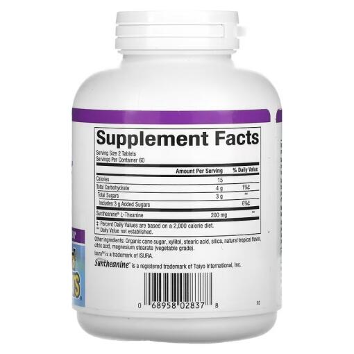 Natural Factors - Stress-Relax Suntheanine L-Theanine, 100 mg, 60 tuggtabletter - Bild 3