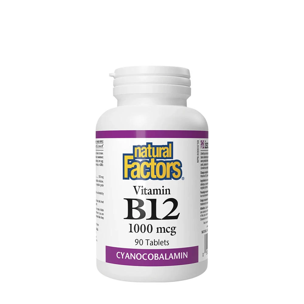 Natural Factors - Vitamin B12, 1000 mcg, 90 tabletter | Nya produkterVitaminer och MineralerVissa vitaminerB12 | Apoteka