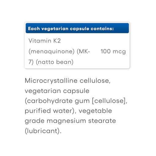 Natural Factors - Vitamin K2, 100 mcg, 60 kapslar - Bild 2