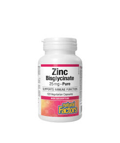 Natural Factors Zinc Bisglycinate 25 mg  (120 Capsules)