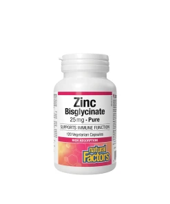 Natural Factors Zinc Bisglycinate 25 mg  (120 Capsules)