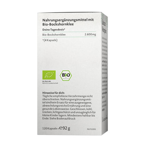 Nature Love - Ekologisk Bockhornsklöver, 120 Kapslar - Bild 2