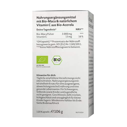Nature Love - Ekologisk Röd Maca, 120 Kapslar - Bild 2