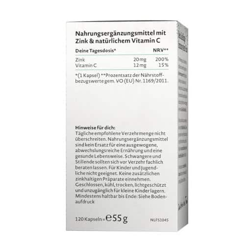 Nature Love - Zink & Vitamin C, 120 kapslar - Bild 2