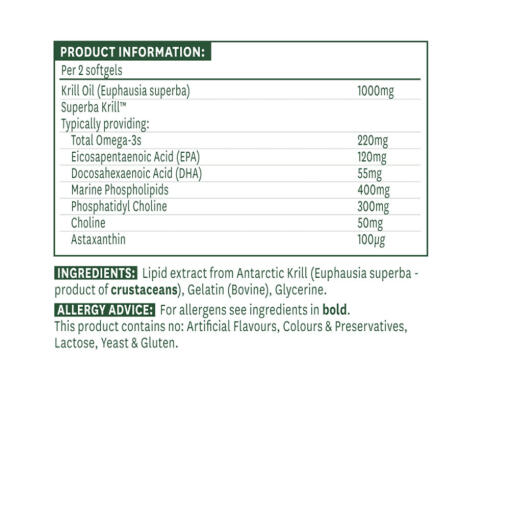 Natures Aid - Antarktisk Krillolja, 500 mg (60 Mjukkapslar) - Bild 2