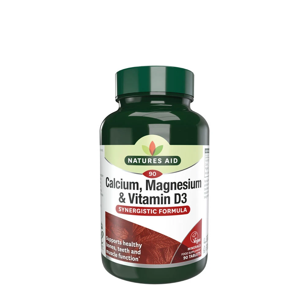 Natures Aid - Kalcium, Magnesium & Vitamin D3, 90 tabletter | Vitaminer och MineralerD-vitaminHälsokostMagnesiumKalcium | Apoteka