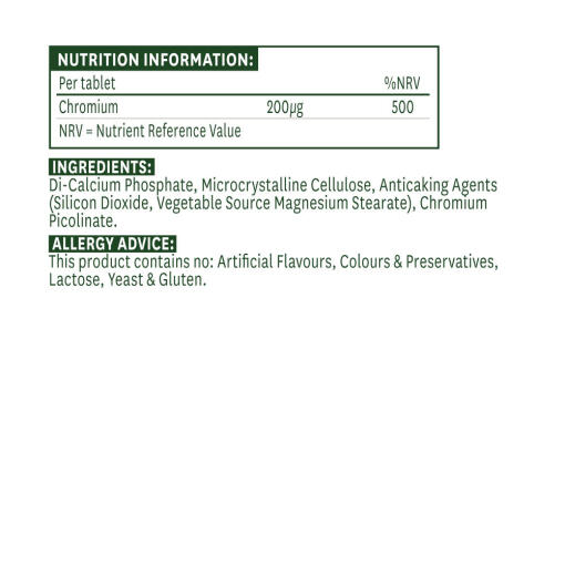 Natures Aid - Krompikolinat, 200 mcg, 90 tabletter - Bild 2