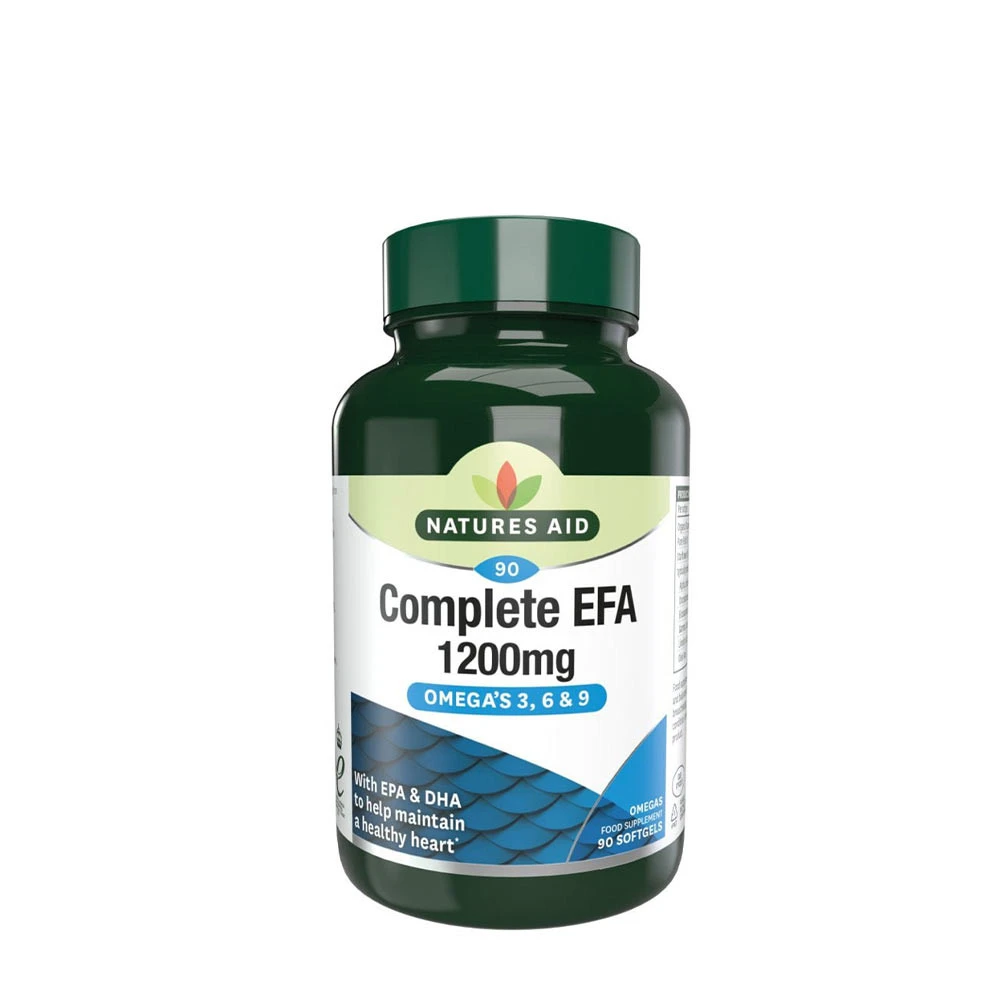 Natures Aid - Complete EFA 1200 mg (Omega 3, 6 + 9), 90 Mjukkapslar | Omega och fiskoljaHälsokostLinfröoljaOmega & Näringsoljor | Apoteka