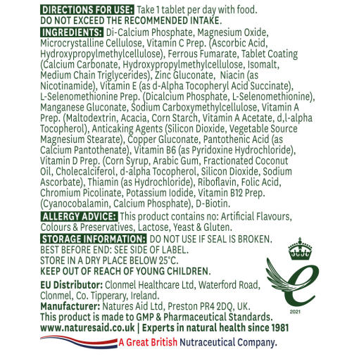 Natures Aid - Complete Multi-Vitamins & Minerals, 90 tabletter - Bild 2