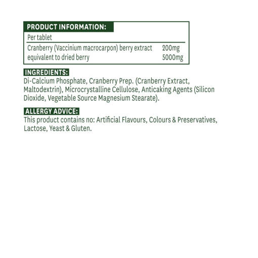 Natures Aid - Tranbärsextrakt, 200 mg, 30 tabletter - Bild 2
