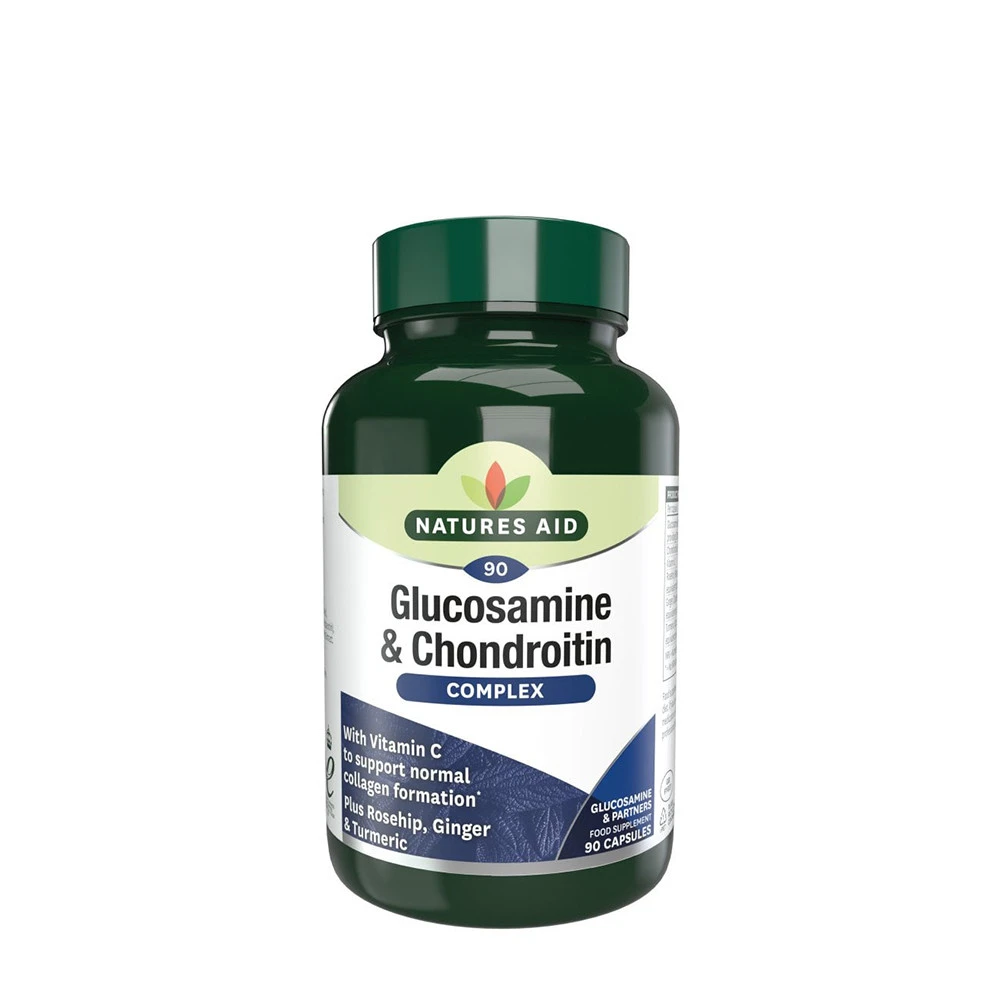 Natures Aid - Glukosamin & Kondroitin Komplex, 90 kapslar | Hälsa och välbefinnandeHälsokostStöd för ledernaGlukosaminsulfat | Apoteka