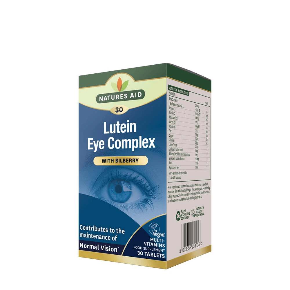 Natures Aid - Lutein Eye Complex, 30 tabletter | ÖgonhälsaHälsokostLutein | Apoteka