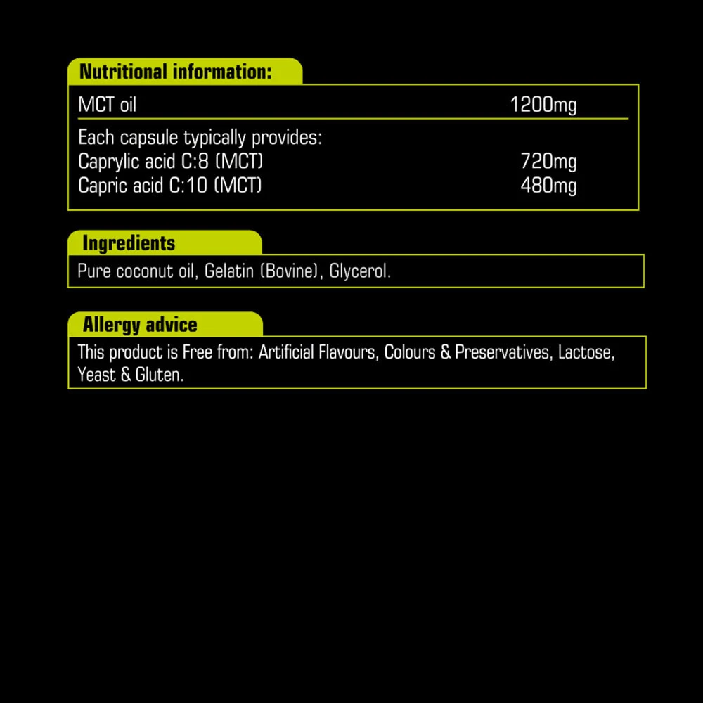 Natures Aid - MCT-oljekapslar, 120 kapslar - Bild 2