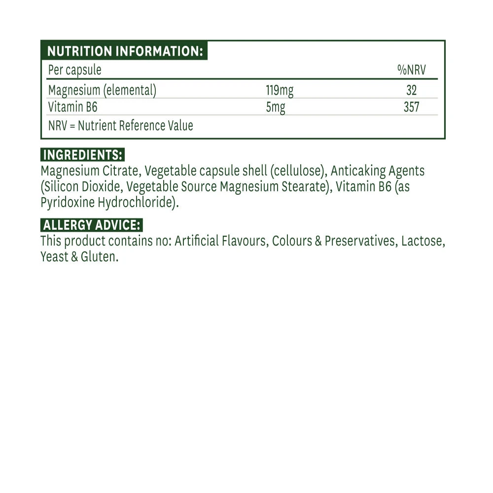 Natures Aid - Magnesiumcitrat, 60 kapslar - Bild 2