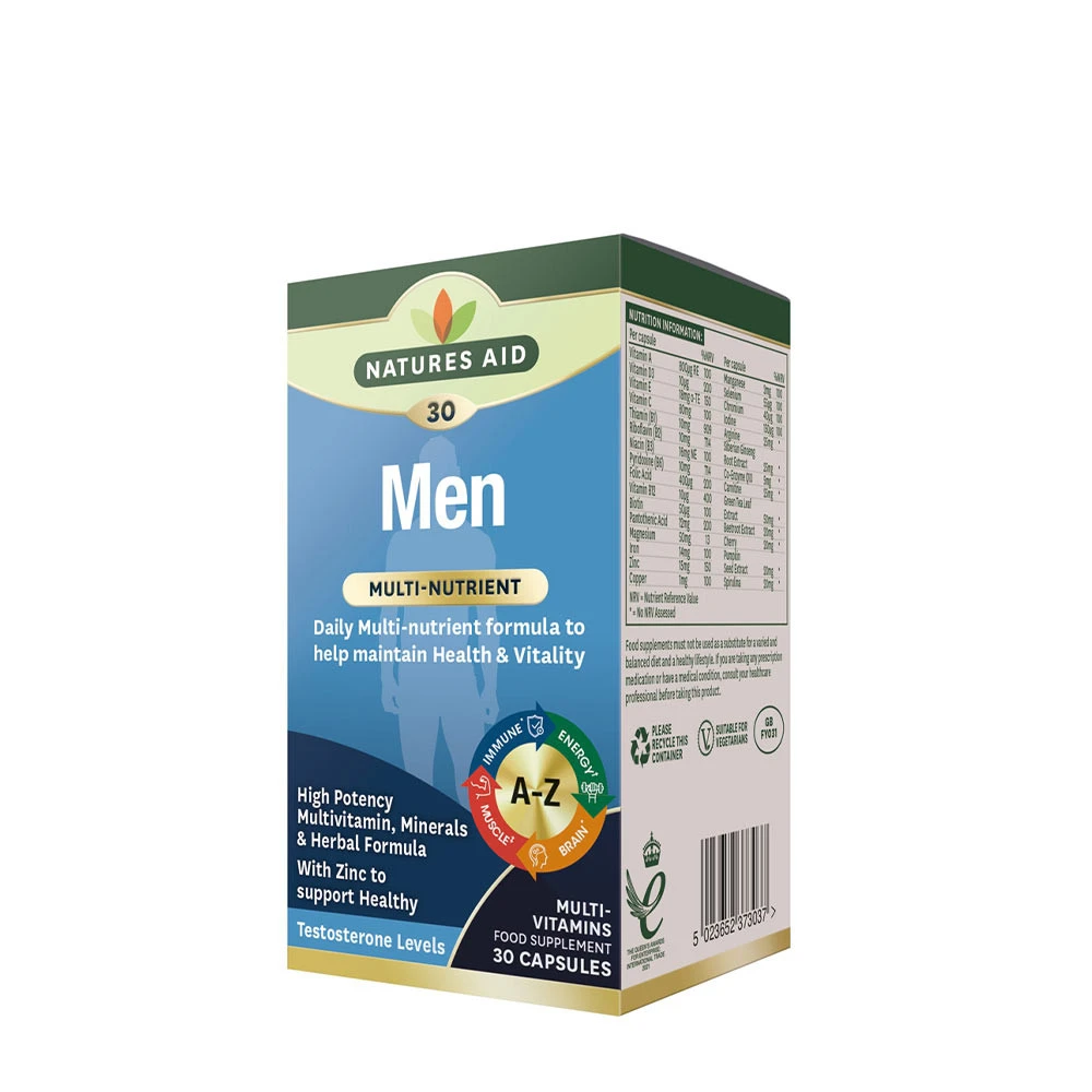 Natures Aid - Mens Multi-Vitamins & Minerals, 30 kapslar | MultivitaminerHälsokost | Apoteka