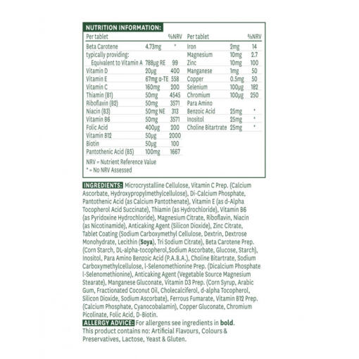 Natures Aid - Quantum Multivitaminer & Mineraler, 30 tabletter - Bild 2