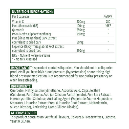 Natures Aid - Quercetinformel, 90 kapslar - Bild 2