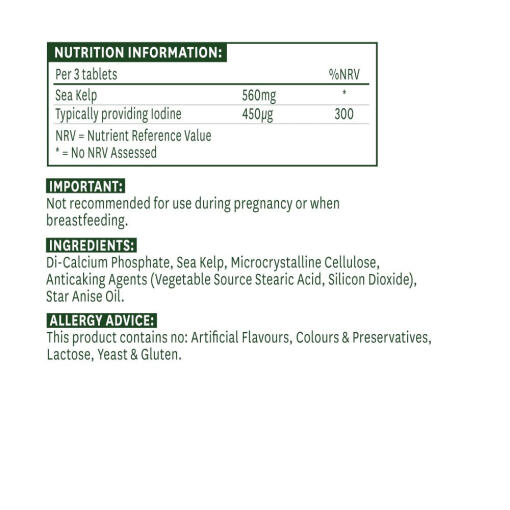 Natures Aid - Havstånghavsalger, 180 tabletter - Bild 2