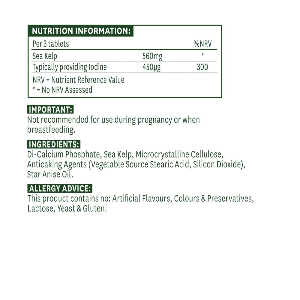 Natures Aid - Havstånghavsalger, 180 tabletter - Bild 2