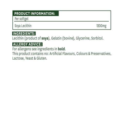 Natures Aid - Sojalecitin, 1200 mg, 90 mjukkapslar - Bild 2