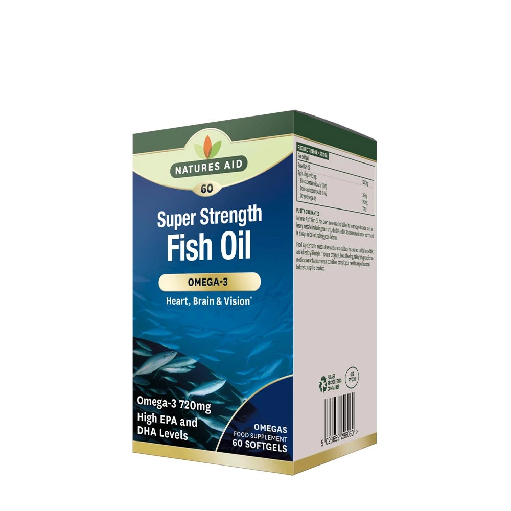 Natures Aid - Superstark Fiskolja Omega-3, 60 Mjukkapslar | Omega och fiskoljaHälsokostOmega & Näringsoljor | Apoteka