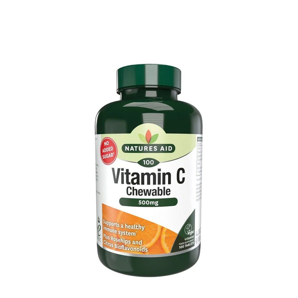 Natures Aid - Tuggbara C-vitamin 500 mg, apelsinsmak (100 tabletter) | HälsokostVitamin C | Apoteka