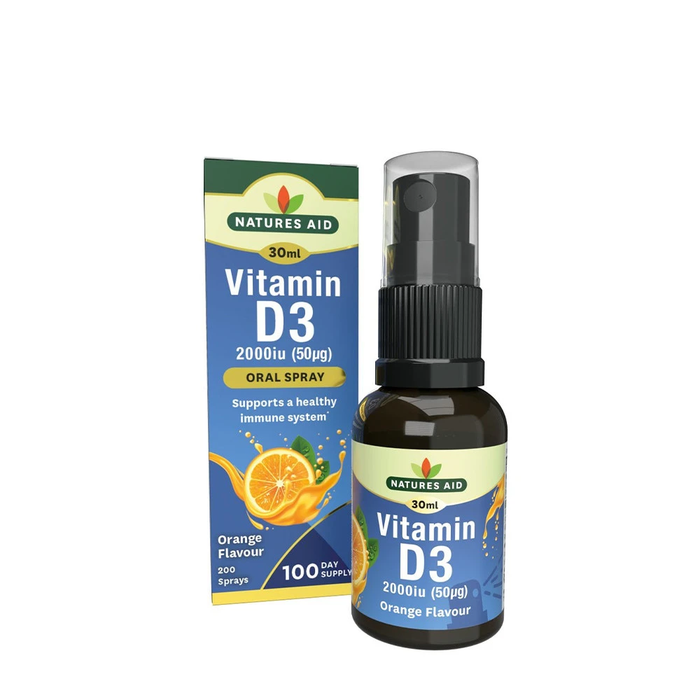Natures Aid - Vitamin D3 Daglig Munspray, 30 ml, Apelsin | D-vitaminHälsokost | Apoteka