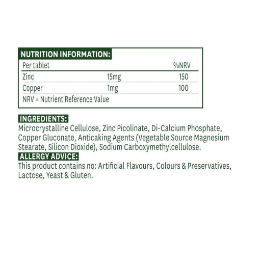 Natures Aid - Zinkpikolinat, 15 mg (30 tabletter) - Bild 2