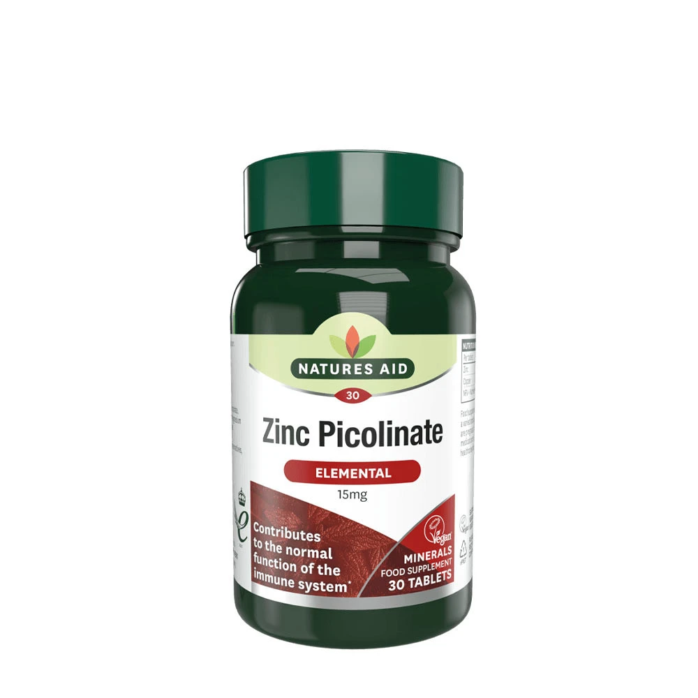 Natures Aid - Zinkpikolinat, 15 mg (30 tabletter) | Vitaminer och MineralerZinkHälsokost | Apoteka