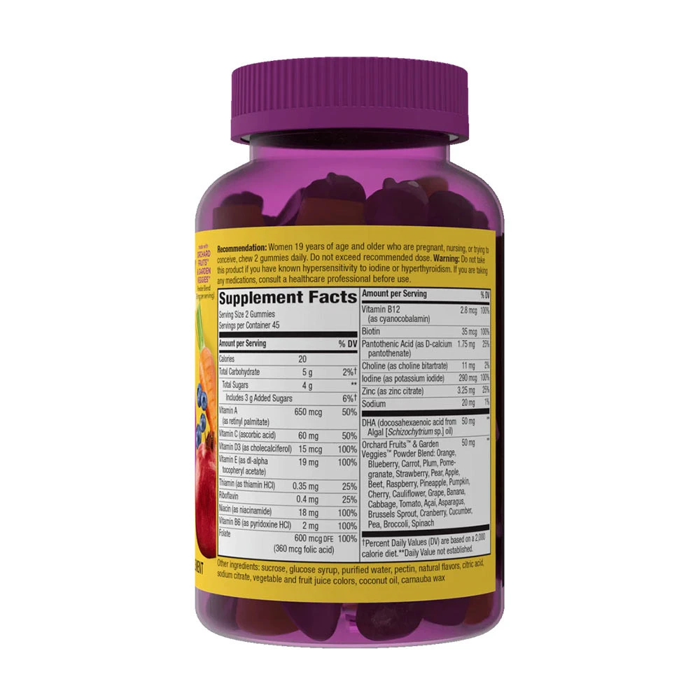 Nature's Way - Alive! Dagligt Stöd Prenatal Multivitamin Gummy, 90 Gummies, Apelsin & Hallon-Lemonad - Bild 6