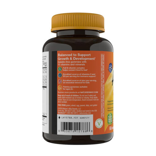 Nature's Way - Alive! Kids Multivitaminkarameller, 60 stycken, körsbär, apelsin & druva - Bild 8