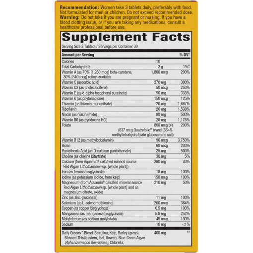Nature's Way - Alive! Max3 Potency, kvinnors multivitamin, 90 tabletter - Bild 4