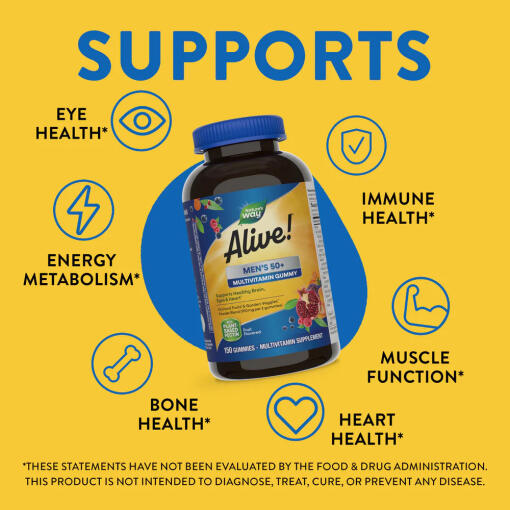 Nature's Way - Alive! Herrar 50+ Multivitamin Gummies, 150 stycken - Bild 9