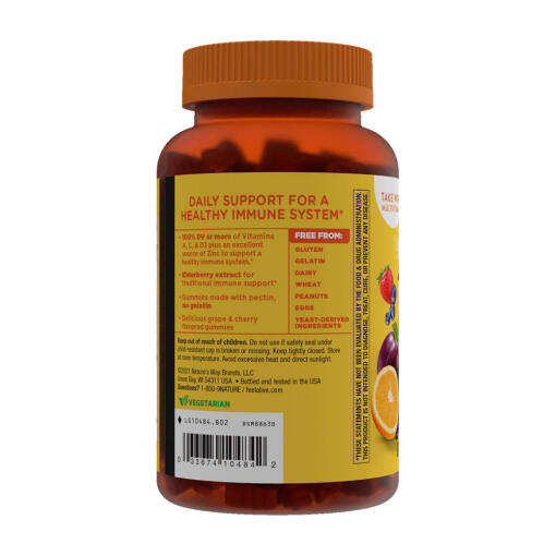 Nature's Way - Alive! Premium Immune Gummies, 90 stycken, Körsbär & Drue - Bild 5