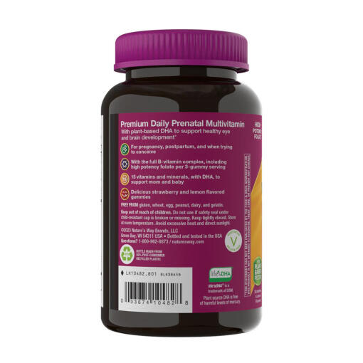 Nature's Way - Alive! Premium Prenatal Gummies, 75 stycken, jordgubb och citron - Bild 8