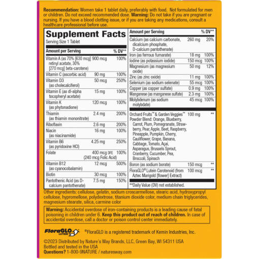 Nature's Way - Alive! Kvinnors Kompletta Multivitamin, 50 Tabletter - Bild 2