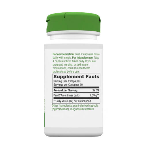 Natures Way - Pau d'Arco Inre Bark, 180 Kapslar - Bild 2