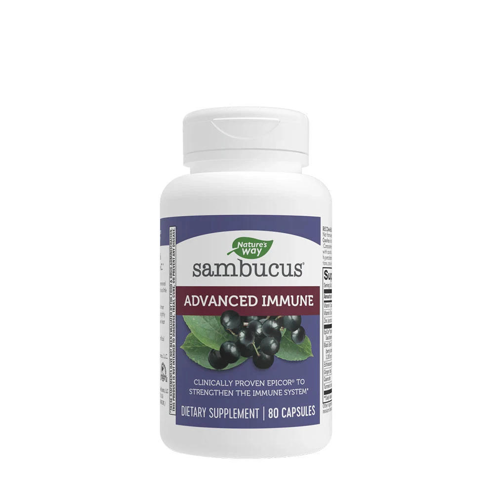Natures Way - Sambucus Advanced Immune, 80 kapslar | Hälsa och välbefinnandeImmunförsvaretHälsokostÖrter och växtbaserade preparat | Apoteka