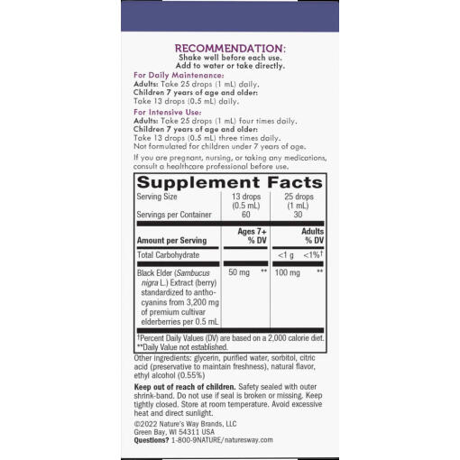 Natures Way - Sambucus Droppar, 30 ml, Fläderbär - Bild 7