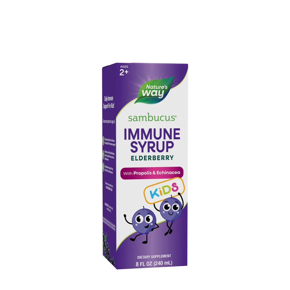 Natures Way - Sambucus Immune Sirap för Barn, 240 ml (Fläderbär) | Hälsa och välbefinnandeHälsokostBarns hälsaÖrter och växtbaserade preparat | Apoteka